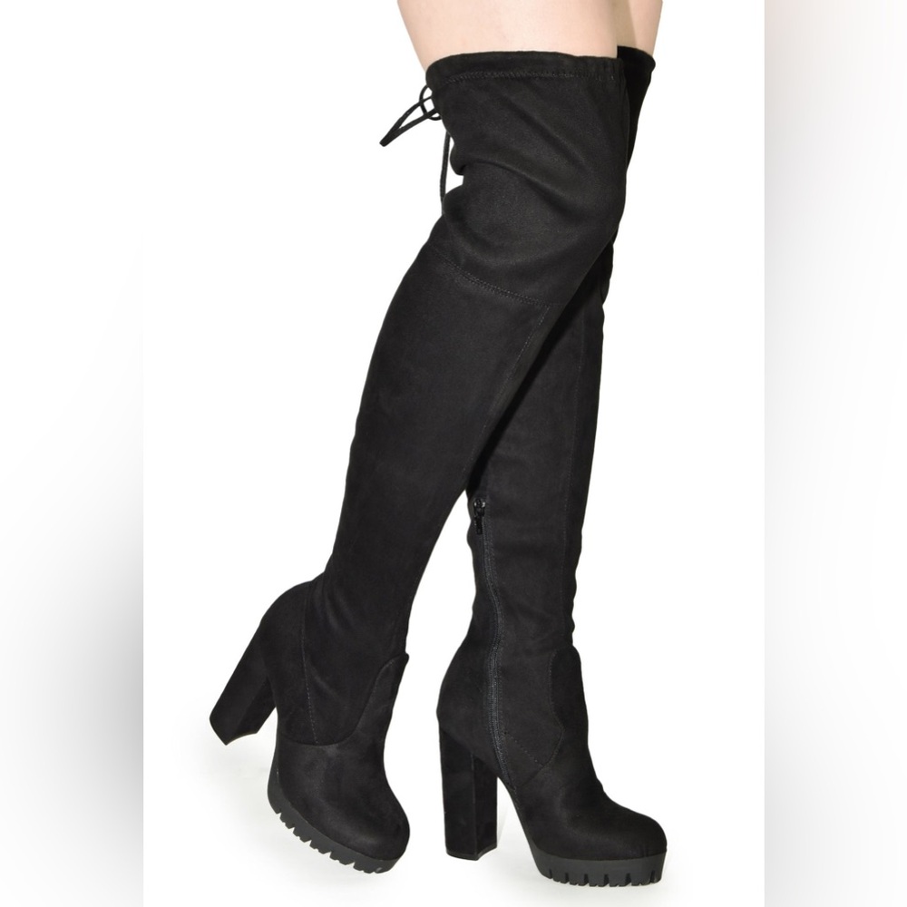 NWOT - Over The Knee Lug Sole Platform High Heel Boots